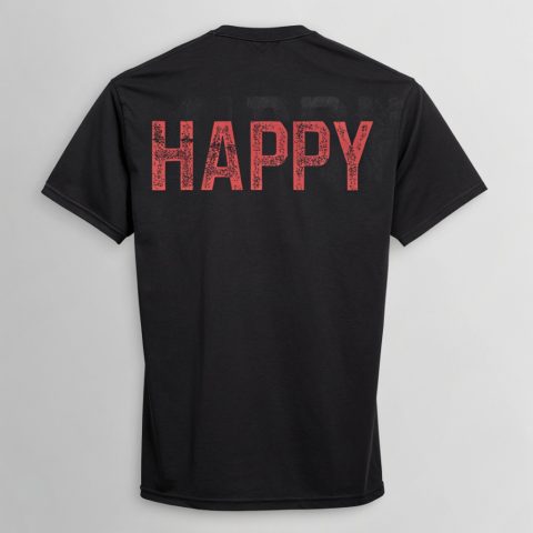 Shirt Envy “HAPPY” Vintage Black Tee